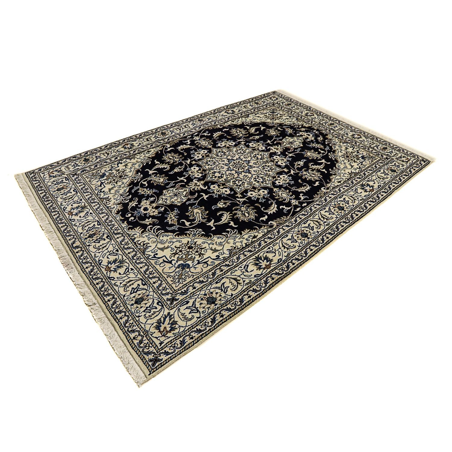 Alfombra persa - Nain - 238 x 166 cm - azul oscuro