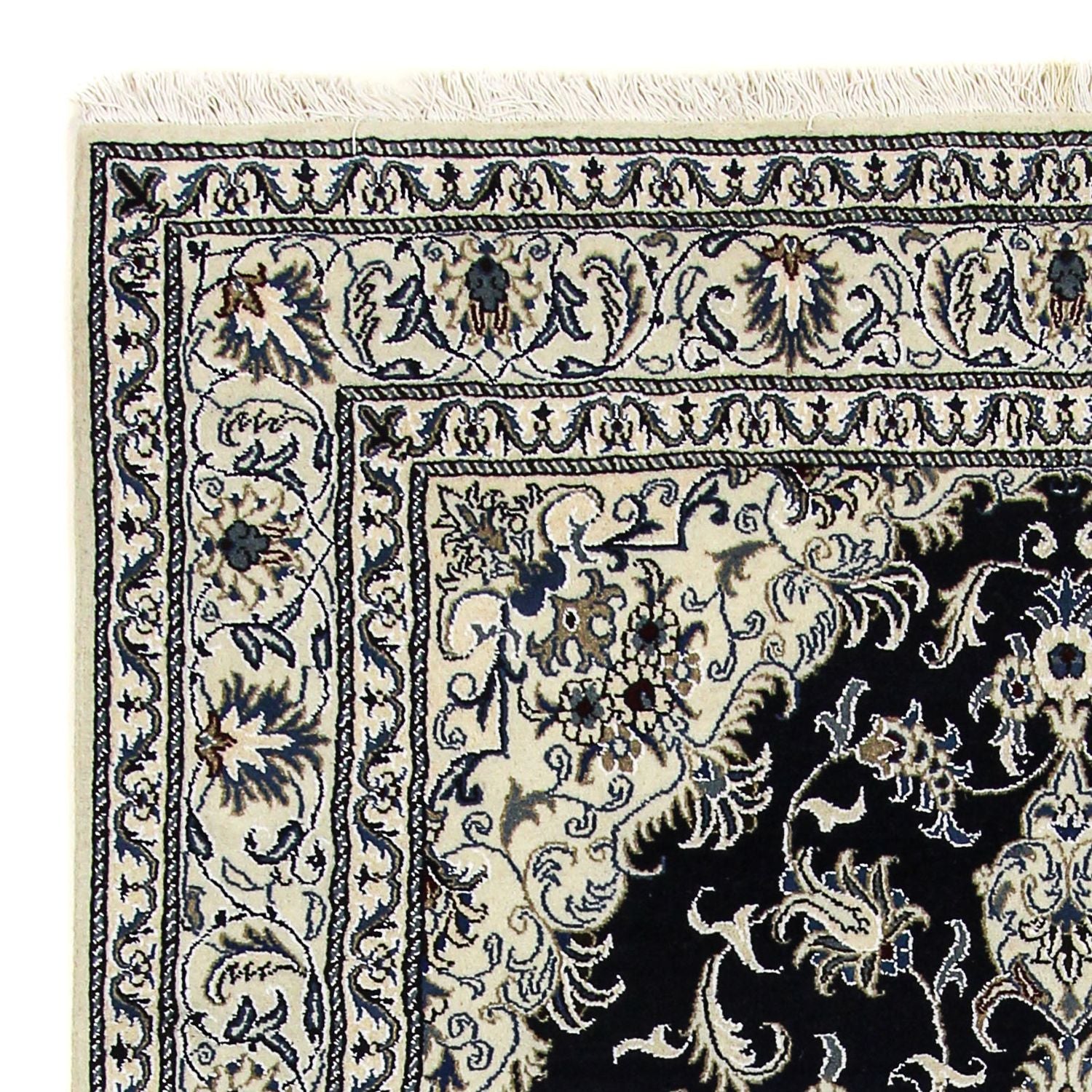 Alfombra persa - Nain - 246 x 164 cm - azul oscuro