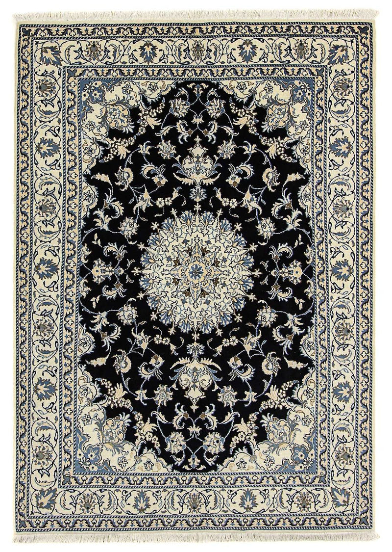 Alfombra persa - Nain - 240 x 170 cm - azul oscuro