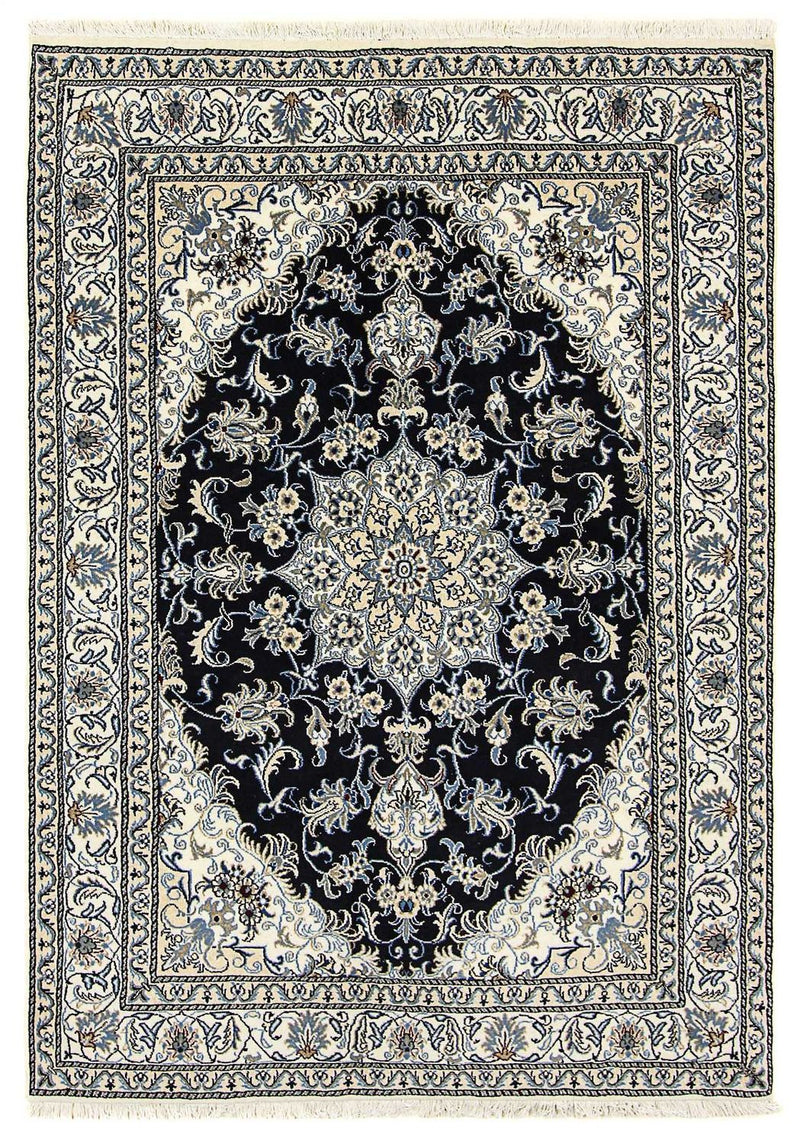 Alfombra persa - Nain - 235 x 168 cm - azul oscuro
