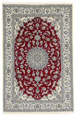Alfombra persa - Nain - 295 x 193 cm - rojo oscuro