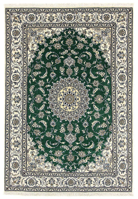 Alfombra persa - Nain - 286 x 200 cm - verde oscuro