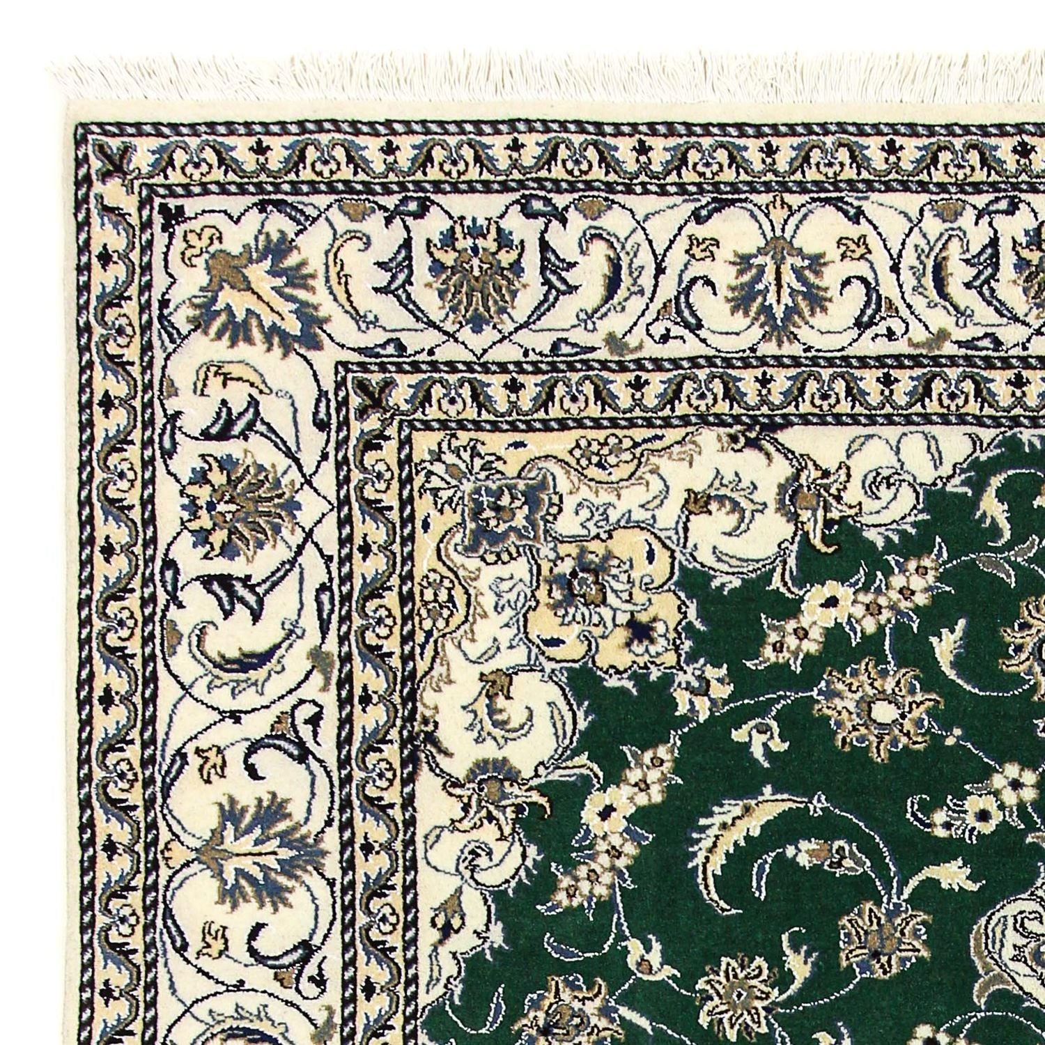 Alfombra persa - Nain - 286 x 200 cm - verde oscuro