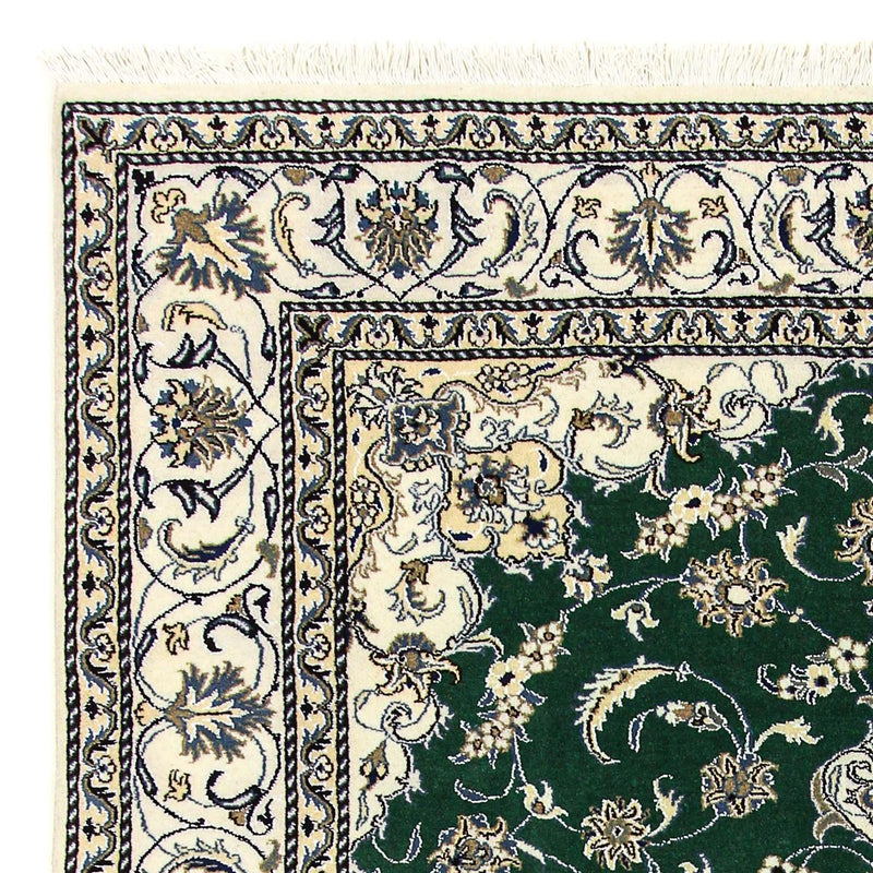 Alfombra persa - Nain - 286 x 200 cm - verde oscuro