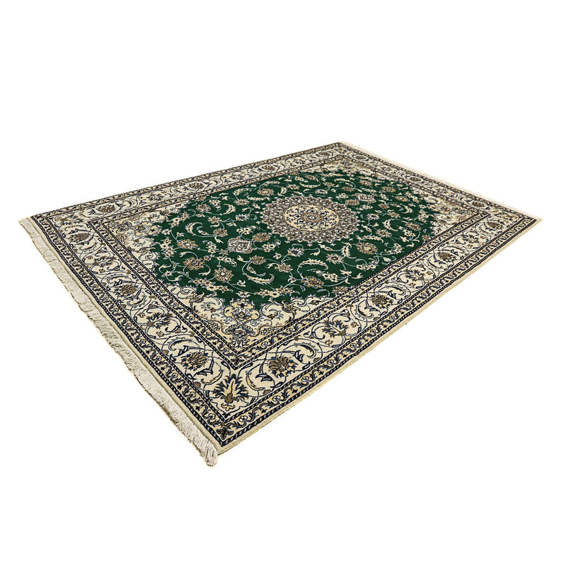 Alfombra persa - Nain - 286 x 200 cm - verde oscuro