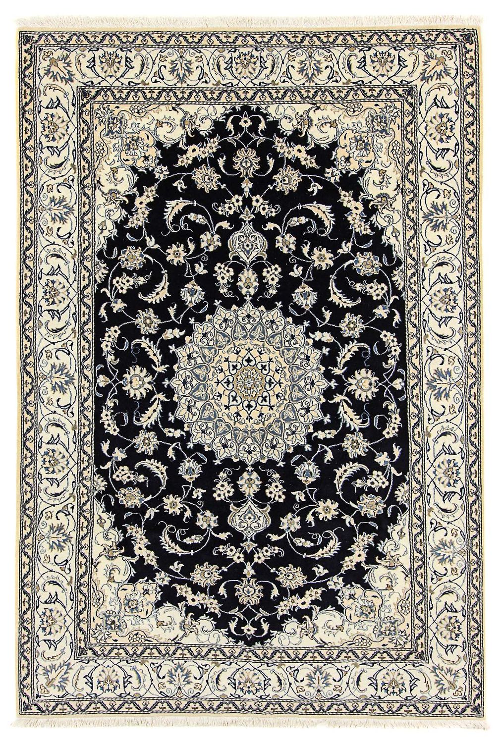 Alfombra persa - Nain - 292 x 196 cm - azul oscuro