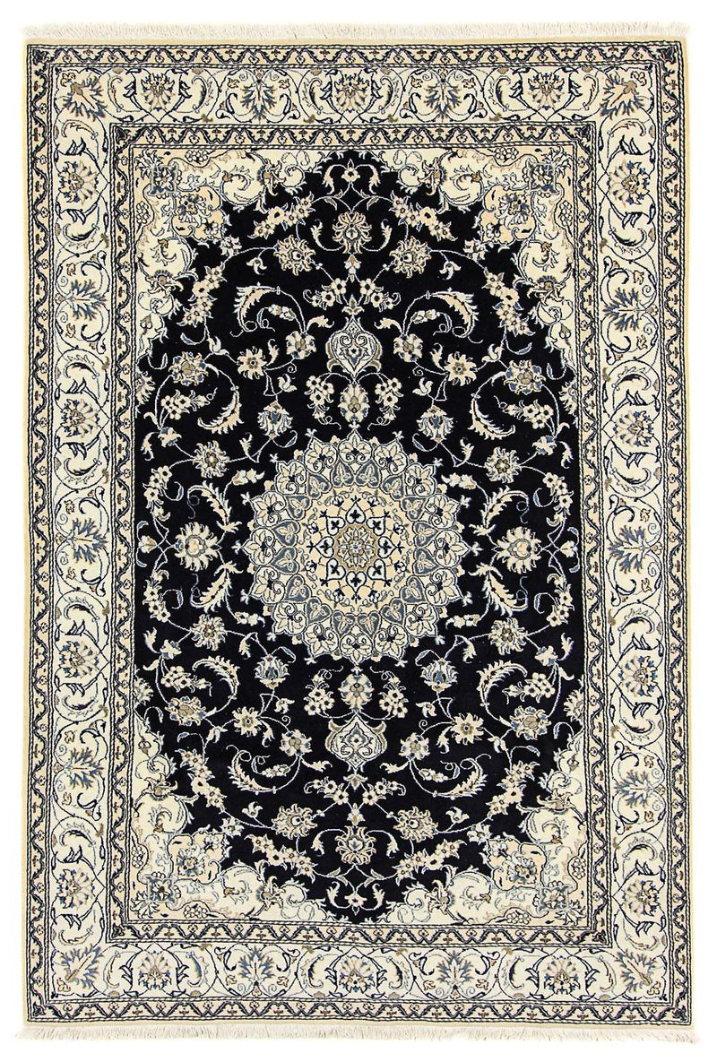 Alfombra persa - Nain - 292 x 196 cm - azul oscuro