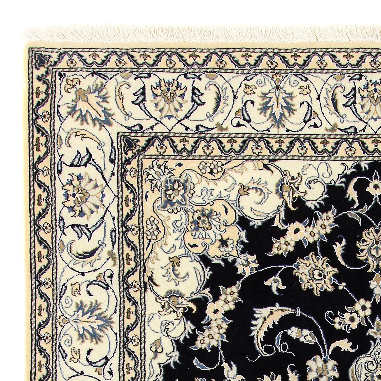 Alfombra persa - Nain - 292 x 196 cm - azul oscuro