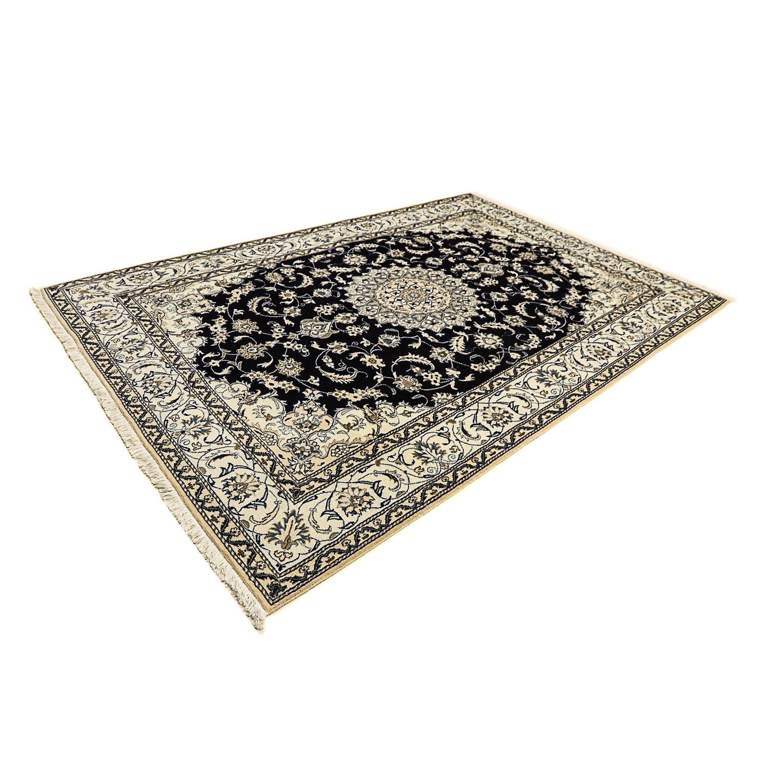 Alfombra persa - Nain - 292 x 196 cm - azul oscuro
