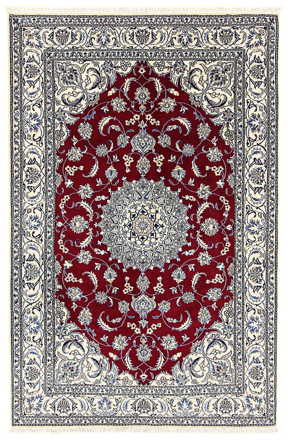 Alfombra persa - Nain - 295 x 194 cm - rojo oscuro