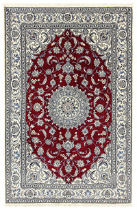 Alfombra persa - Nain - 295 x 194 cm - rojo oscuro