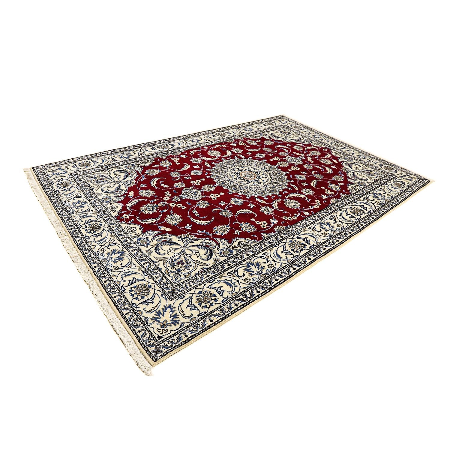 Alfombra persa - Nain - 295 x 194 cm - rojo oscuro
