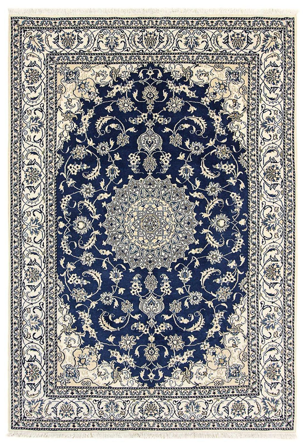 Alfombra persa - Nain - 290 x 198 cm - azul oscuro