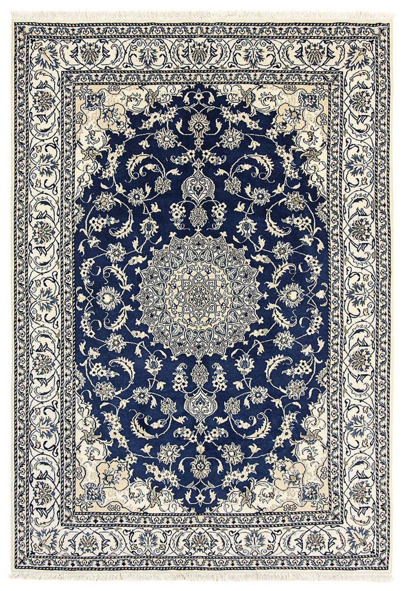 Alfombra persa - Nain - 290 x 198 cm - azul oscuro