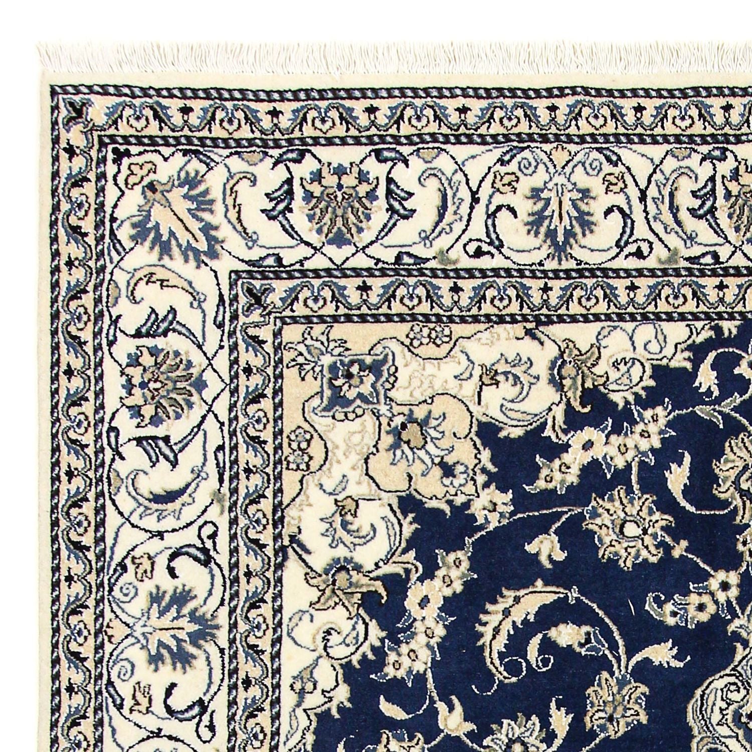Alfombra persa - Nain - 290 x 198 cm - azul oscuro