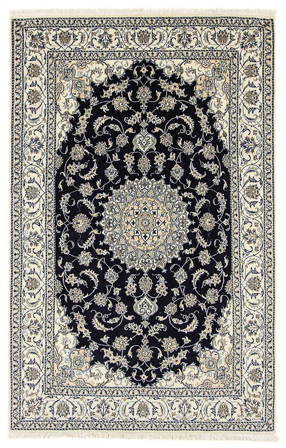 Alfombra persa - Nain - 305 x 193 cm - azul oscuro