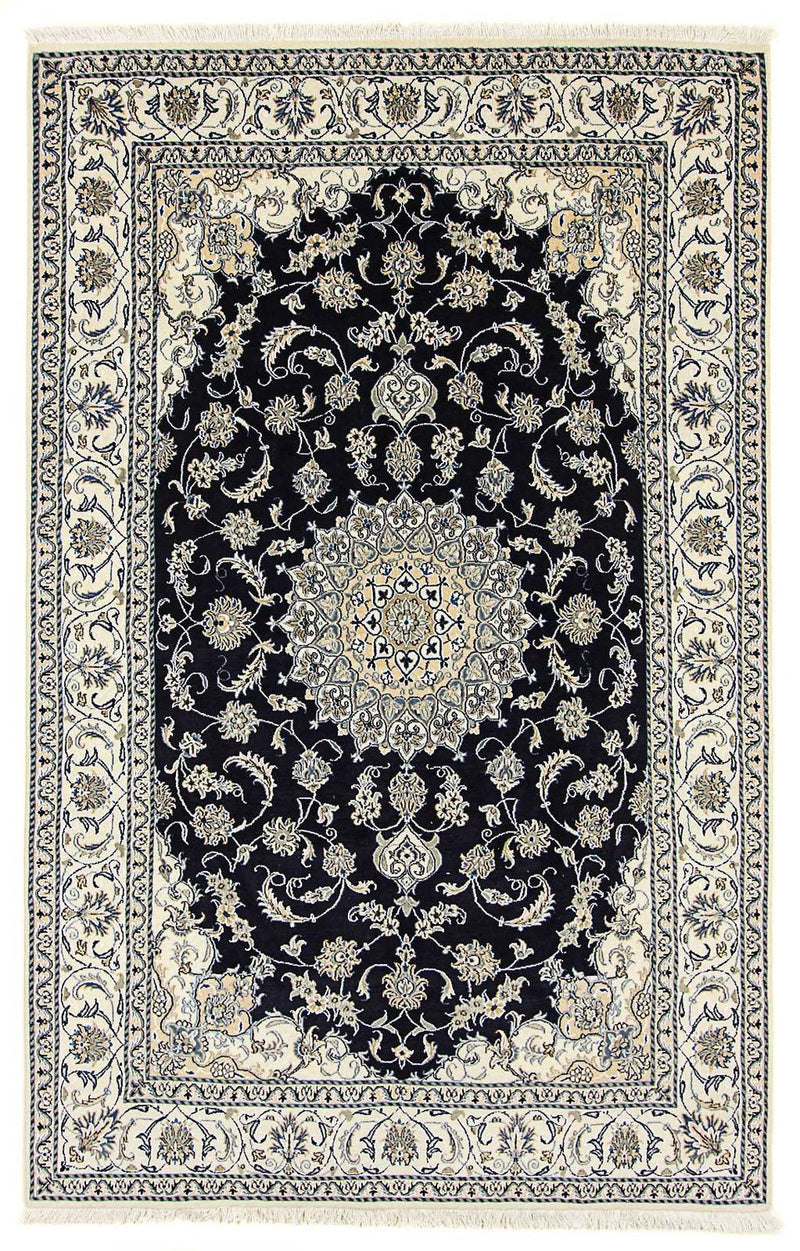 Alfombra persa - Nain - 305 x 193 cm - azul oscuro