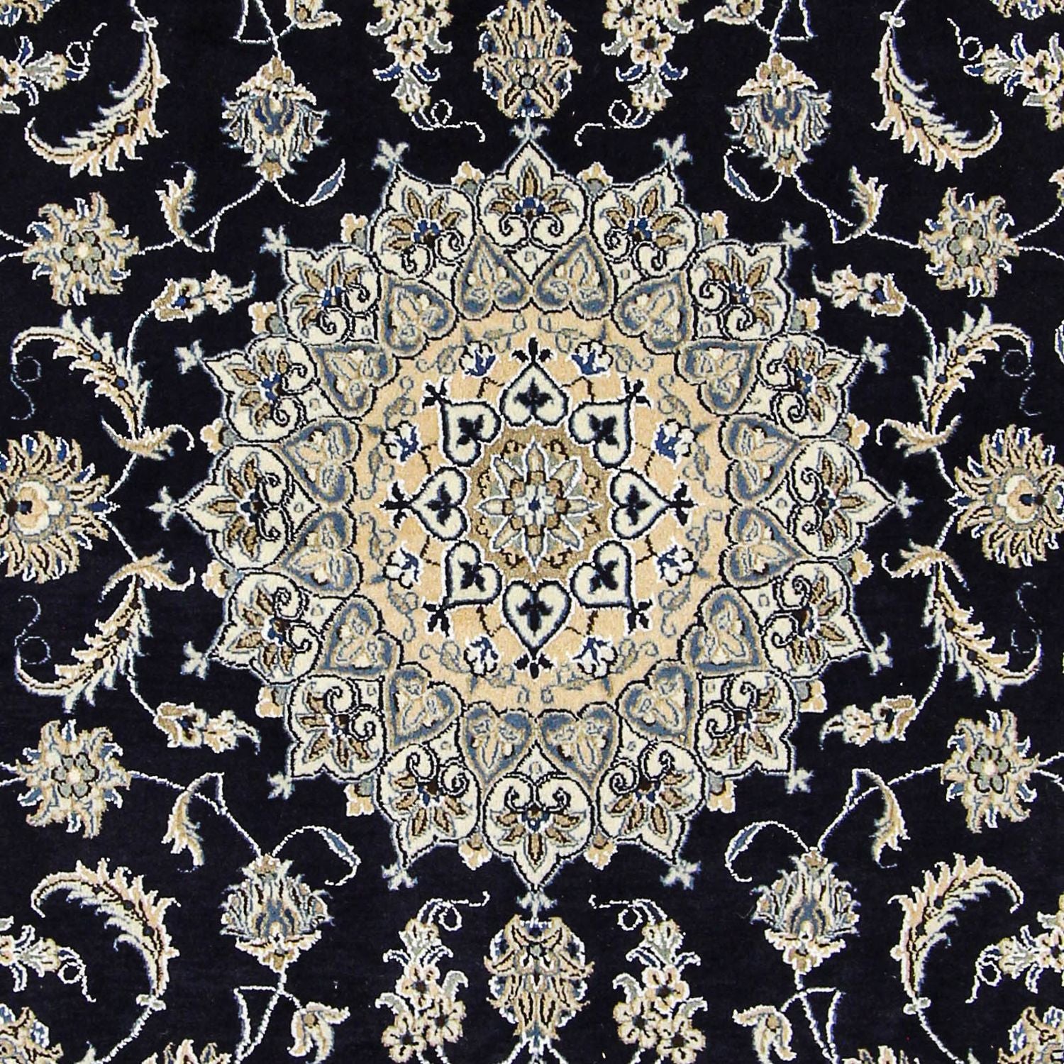 Alfombra persa - Nain - 305 x 193 cm - azul oscuro
