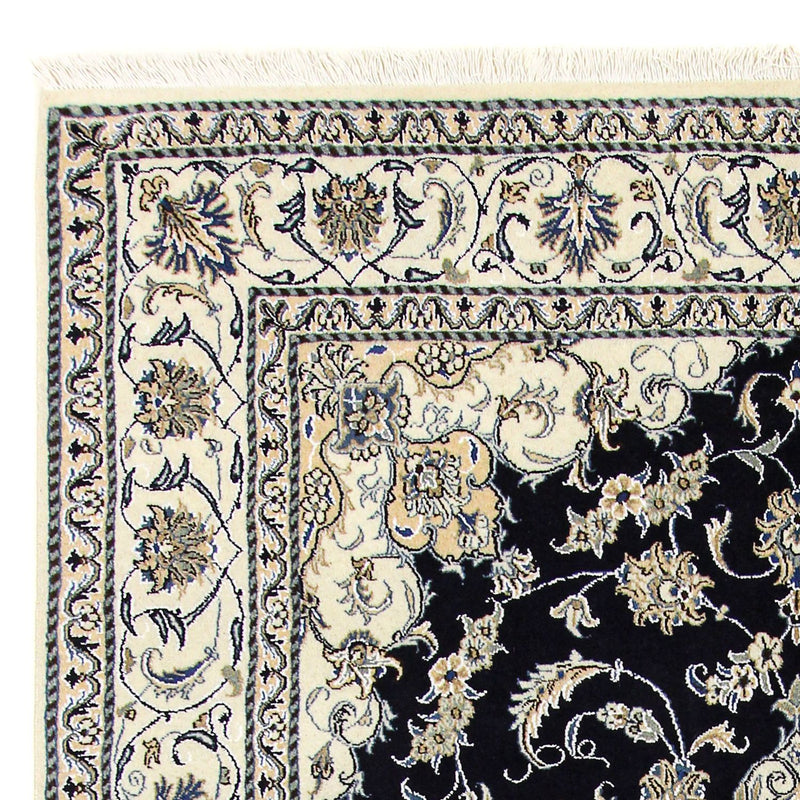 Alfombra persa - Nain - 305 x 193 cm - azul oscuro
