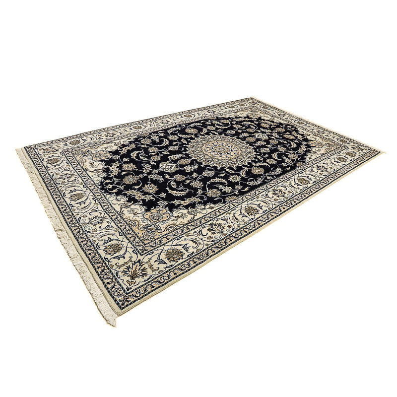 Alfombra persa - Nain - 305 x 193 cm - azul oscuro
