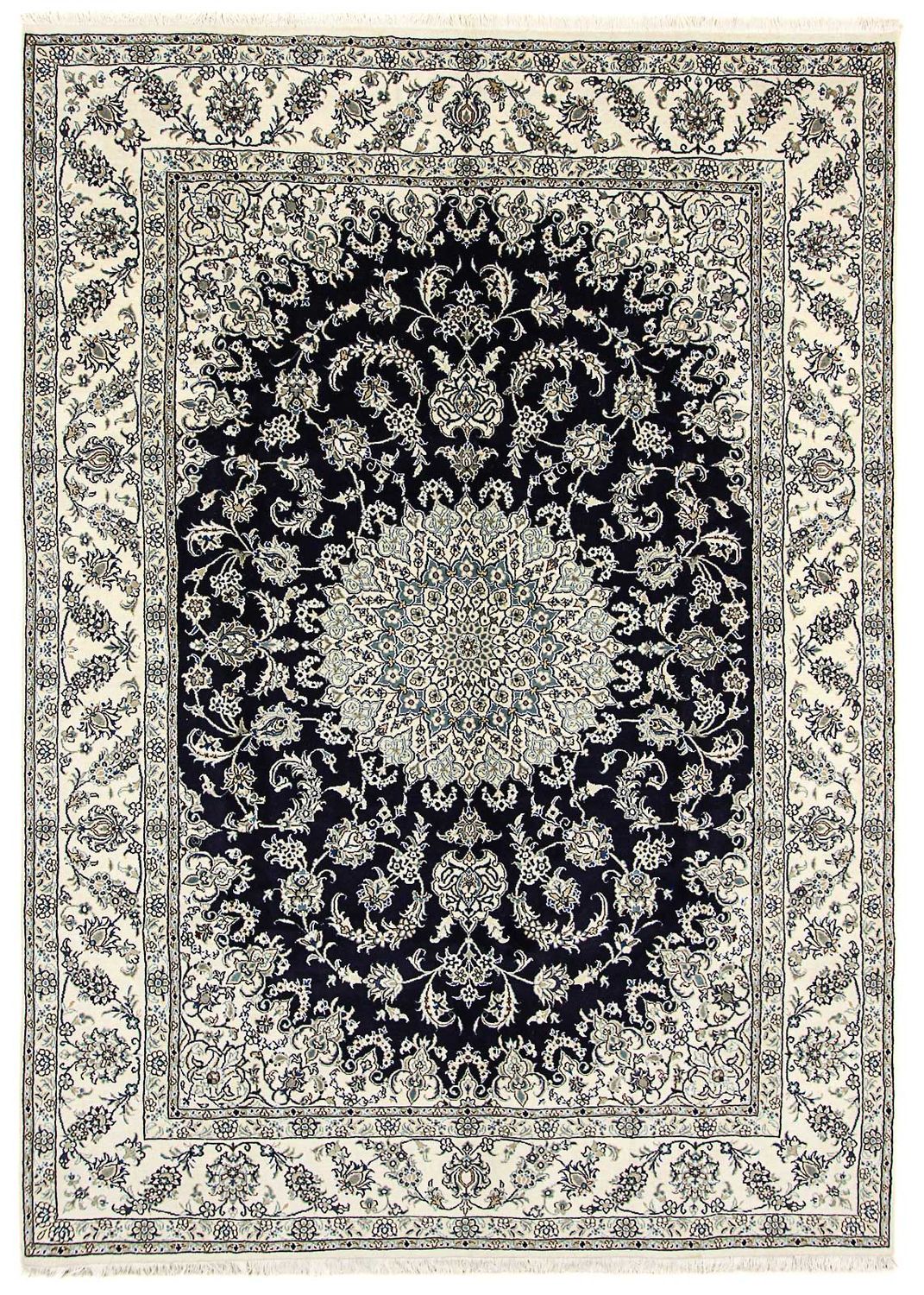 Alfombra persa - Nain - 343 x 251 cm - azul oscuro