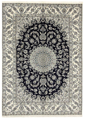 Alfombra persa - Nain - 343 x 251 cm - azul oscuro