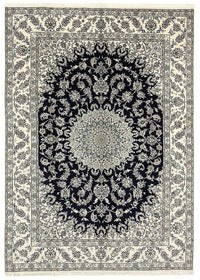 Alfombra persa - Nain - 343 x 251 cm - azul oscuro