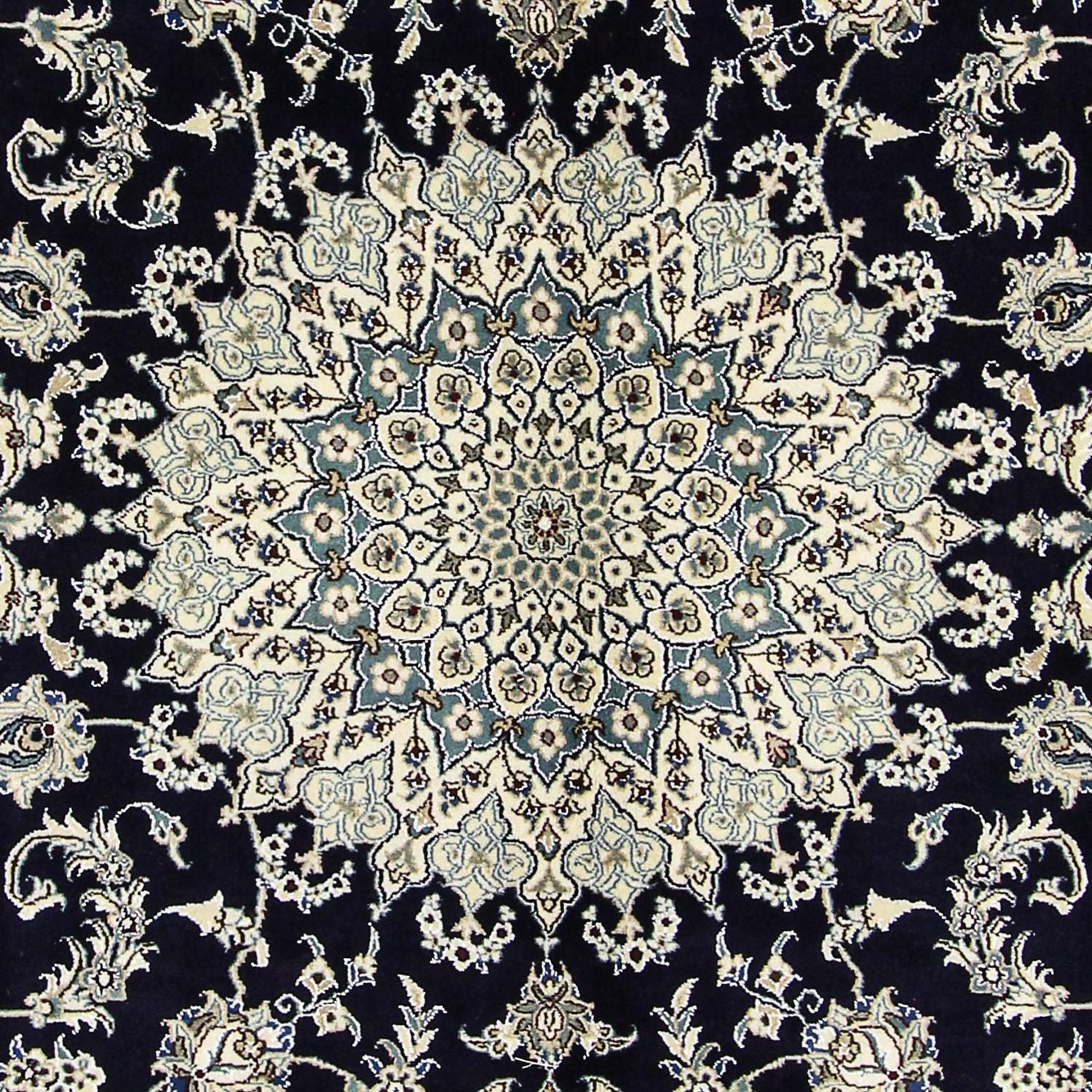 Alfombra persa - Nain - 343 x 251 cm - azul oscuro