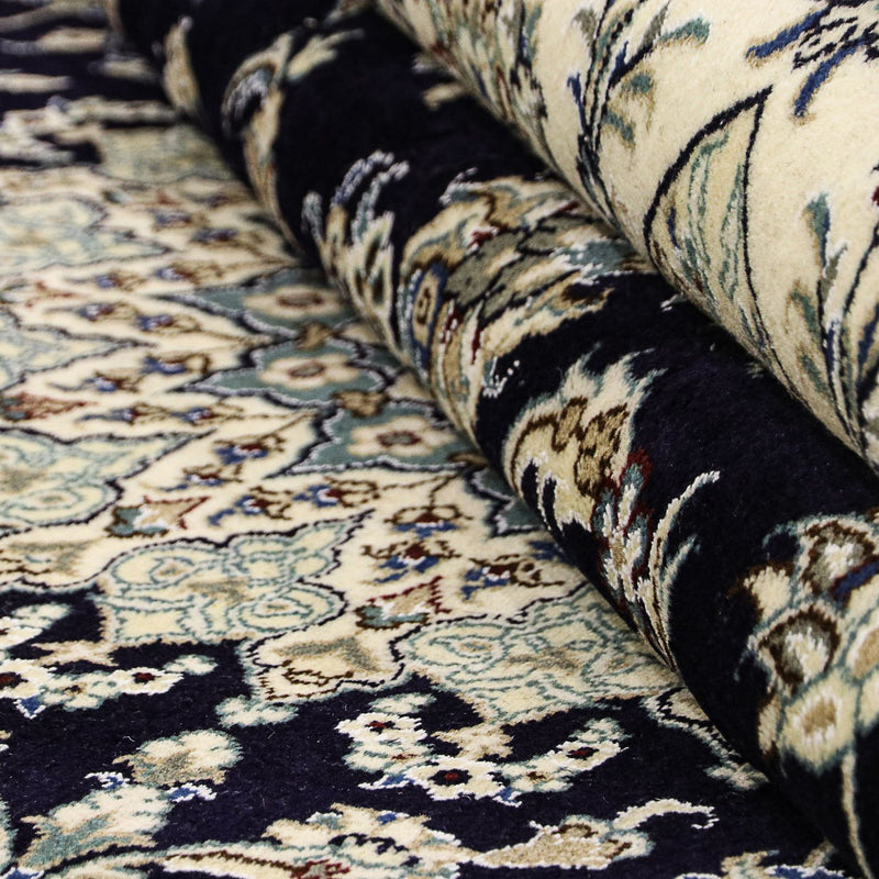 Alfombra persa - Nain - 343 x 251 cm - azul oscuro