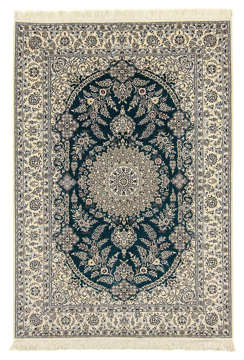 Alfombra Persa - Nain - Prima - 234 x 156 cm - azul oscuro