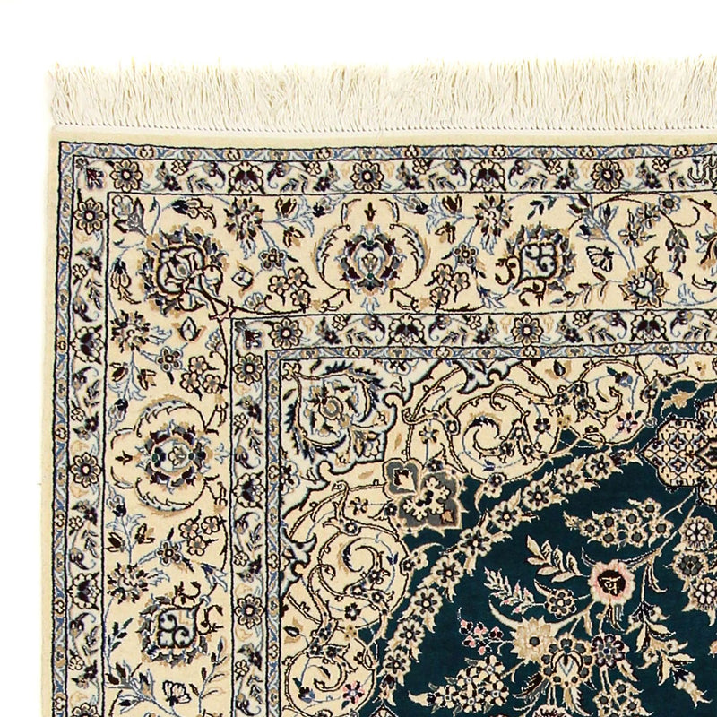 Alfombra Persa - Nain - Prima - 234 x 156 cm - azul oscuro