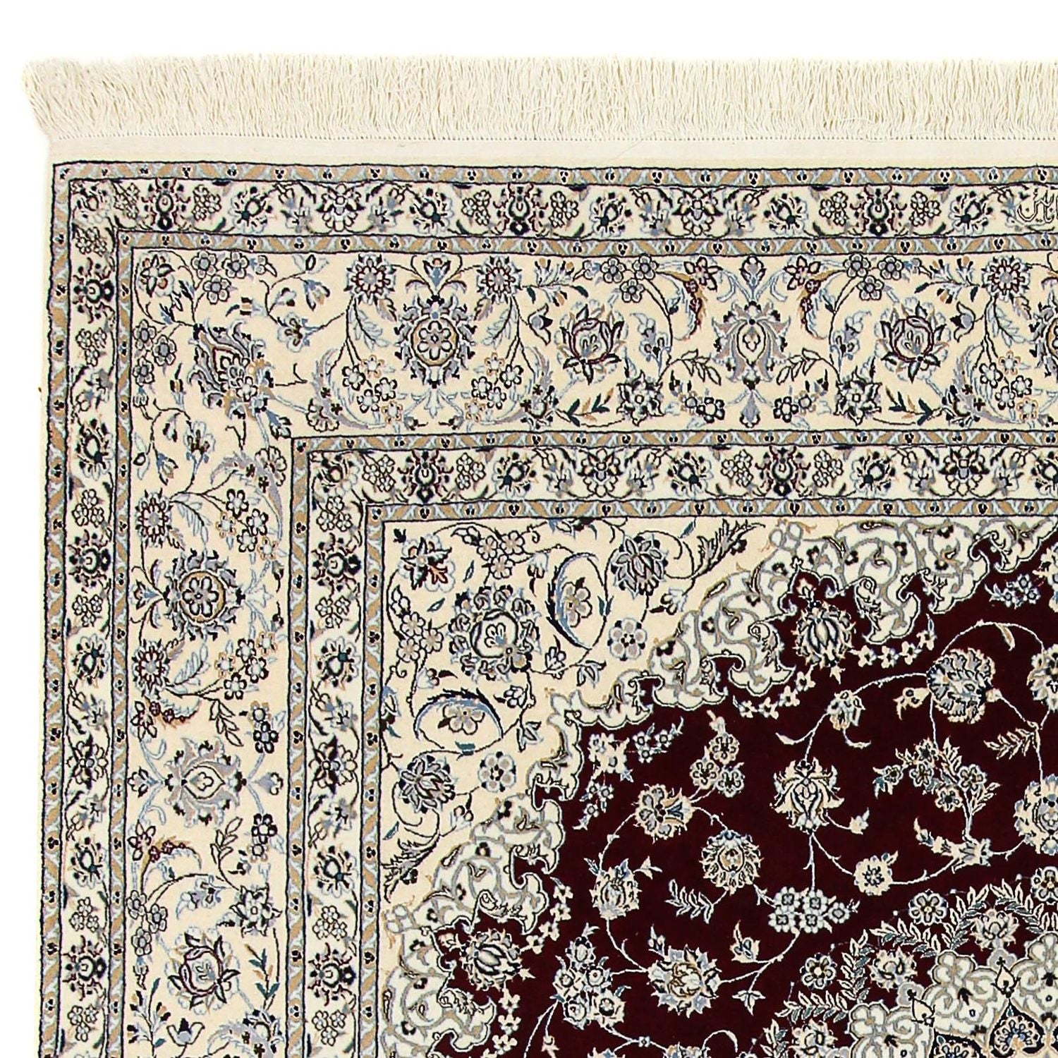 Alfombra Persa - Nain - Prima cuadrado  - 207 x 206 cm - rojo oscuro