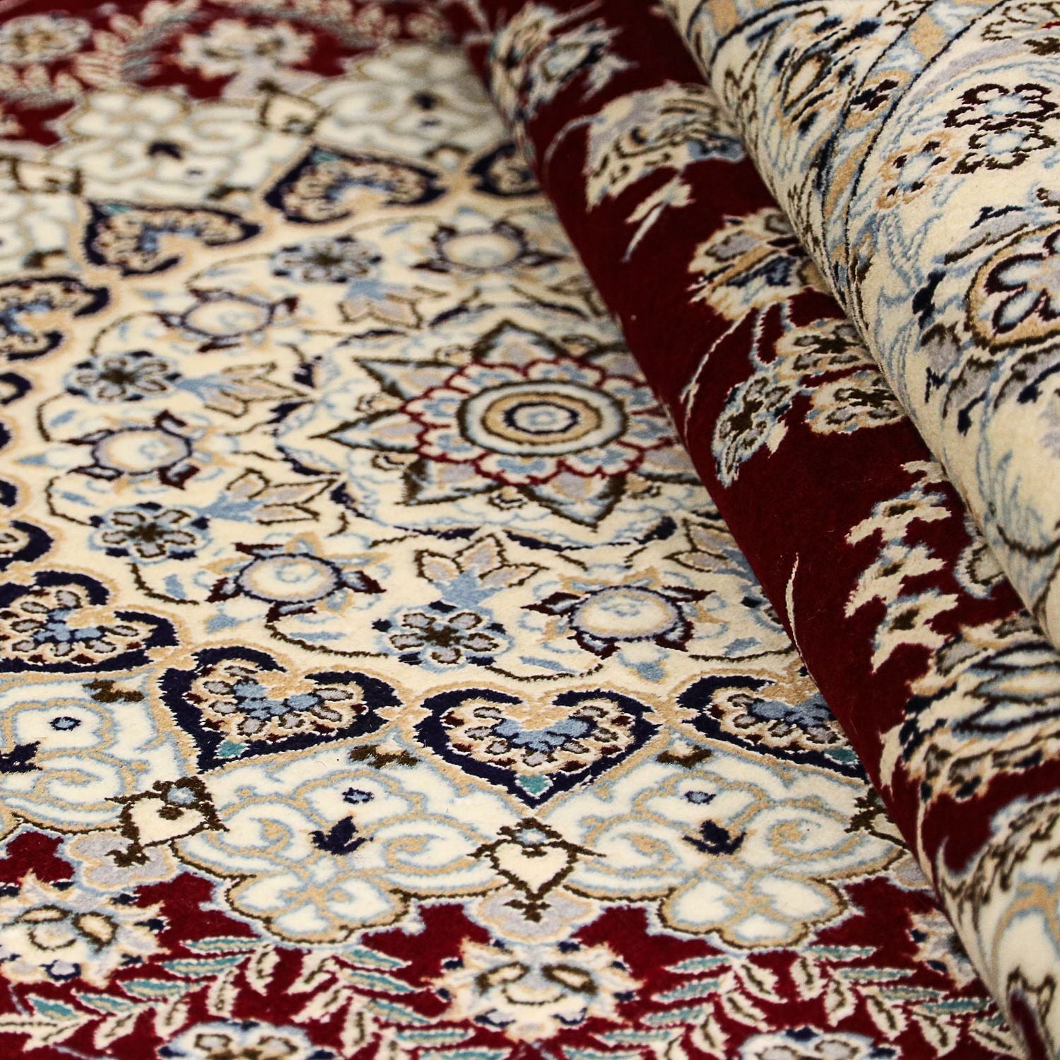 Alfombra Persa - Nain - Prima cuadrado  - 207 x 206 cm - rojo oscuro
