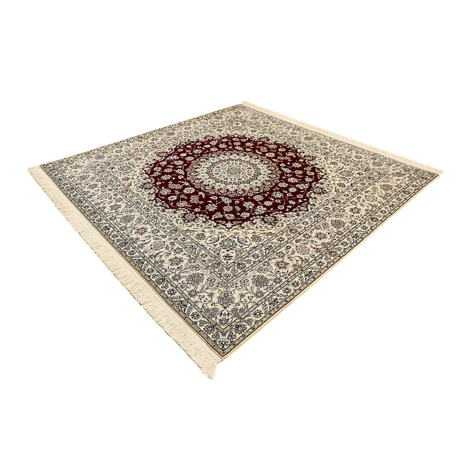 Alfombra Persa - Nain - Prima cuadrado  - 207 x 206 cm - rojo oscuro