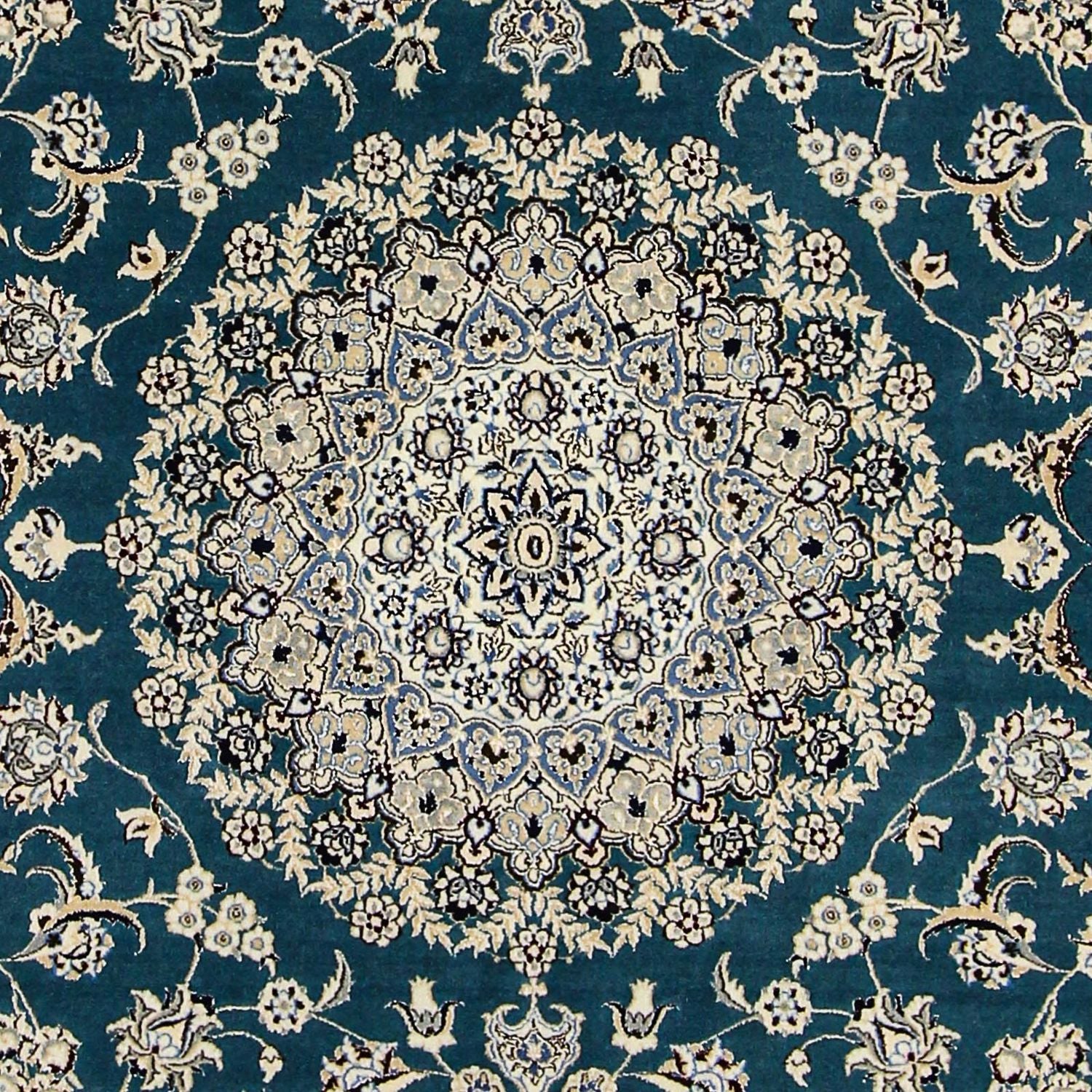 Alfombra Persa - Nain - Prima - 244 x 200 cm - azul oscuro