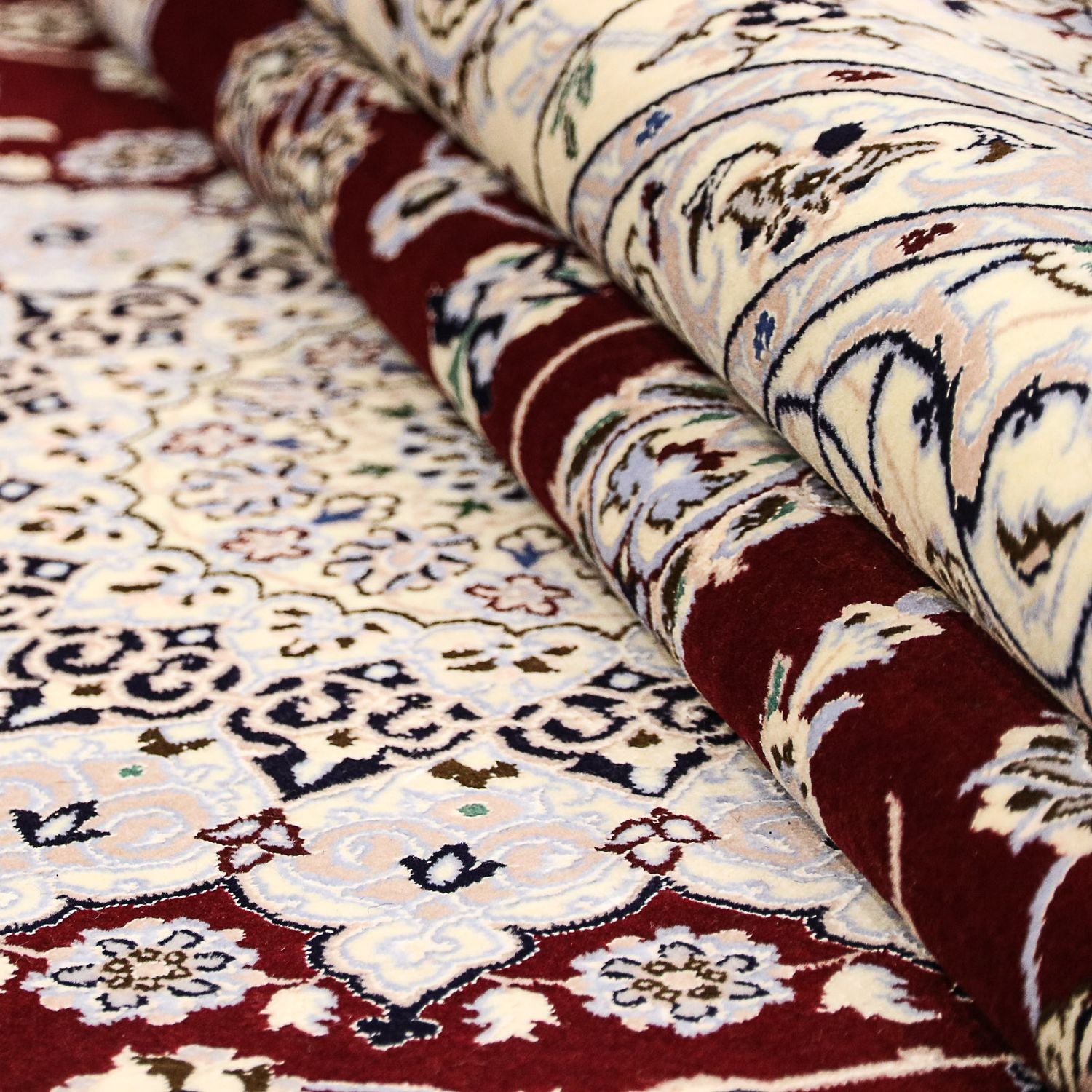 Alfombra Persa - Nain - Prima - 298 x 201 cm - rojo oscuro