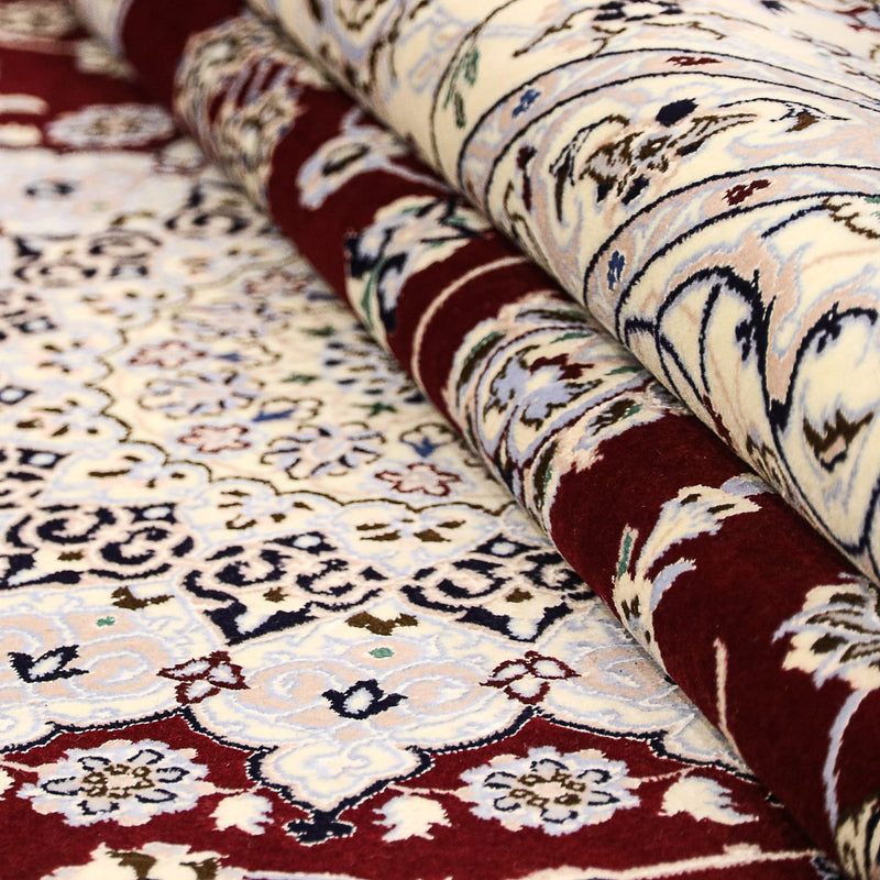 Alfombra Persa - Nain - Prima - 298 x 201 cm - rojo oscuro