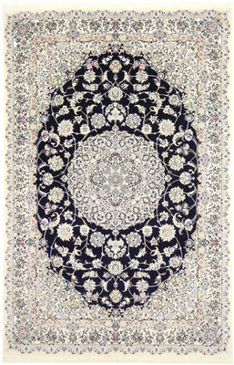 Alfombra Persa - Nain - Real - 309 x 205 cm - azul oscuro