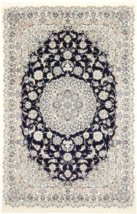 Alfombra Persa - Nain - Real - 309 x 205 cm - azul oscuro