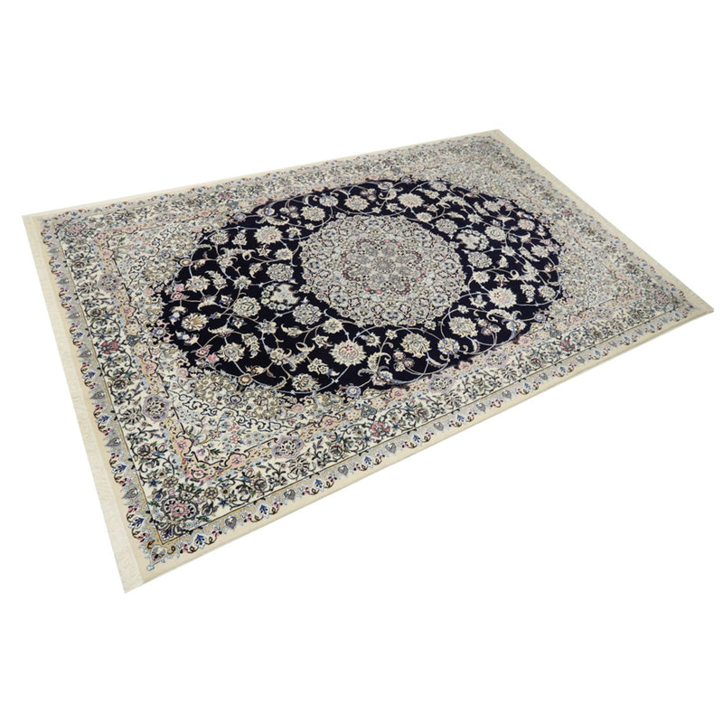 Alfombra Persa - Nain - Real - 309 x 205 cm - azul oscuro