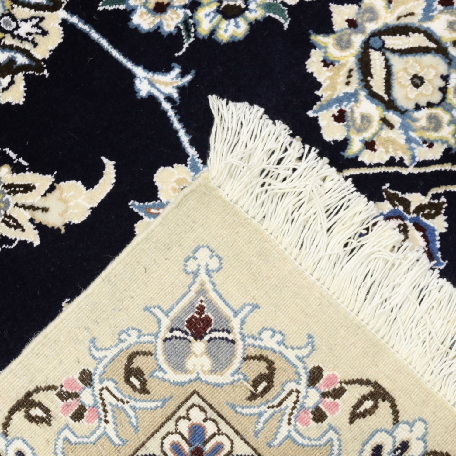 Alfombra Persa - Nain - Real - 309 x 205 cm - azul oscuro