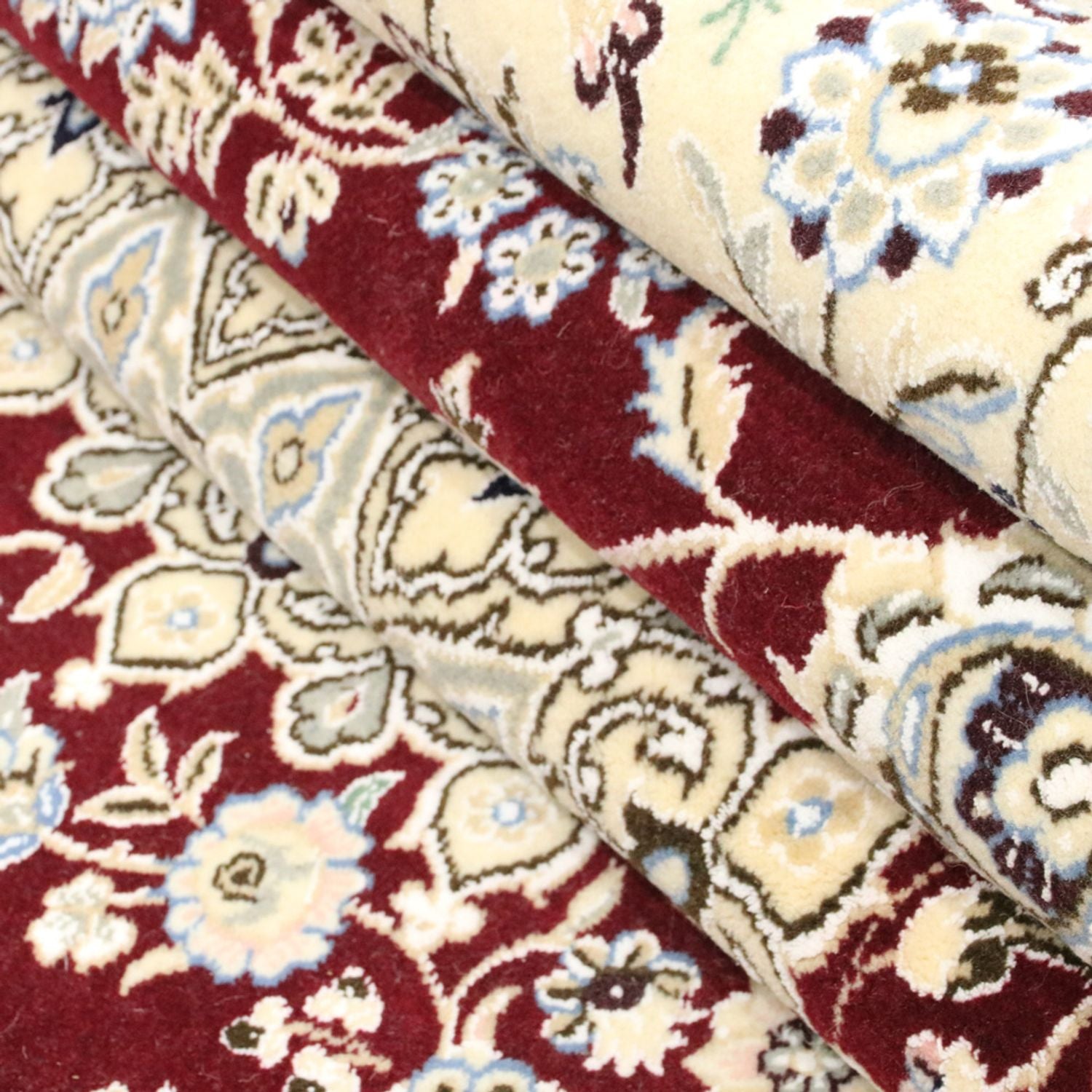 Alfombra Persa - Nain - Real - 303 x 202 cm - rojo vino
