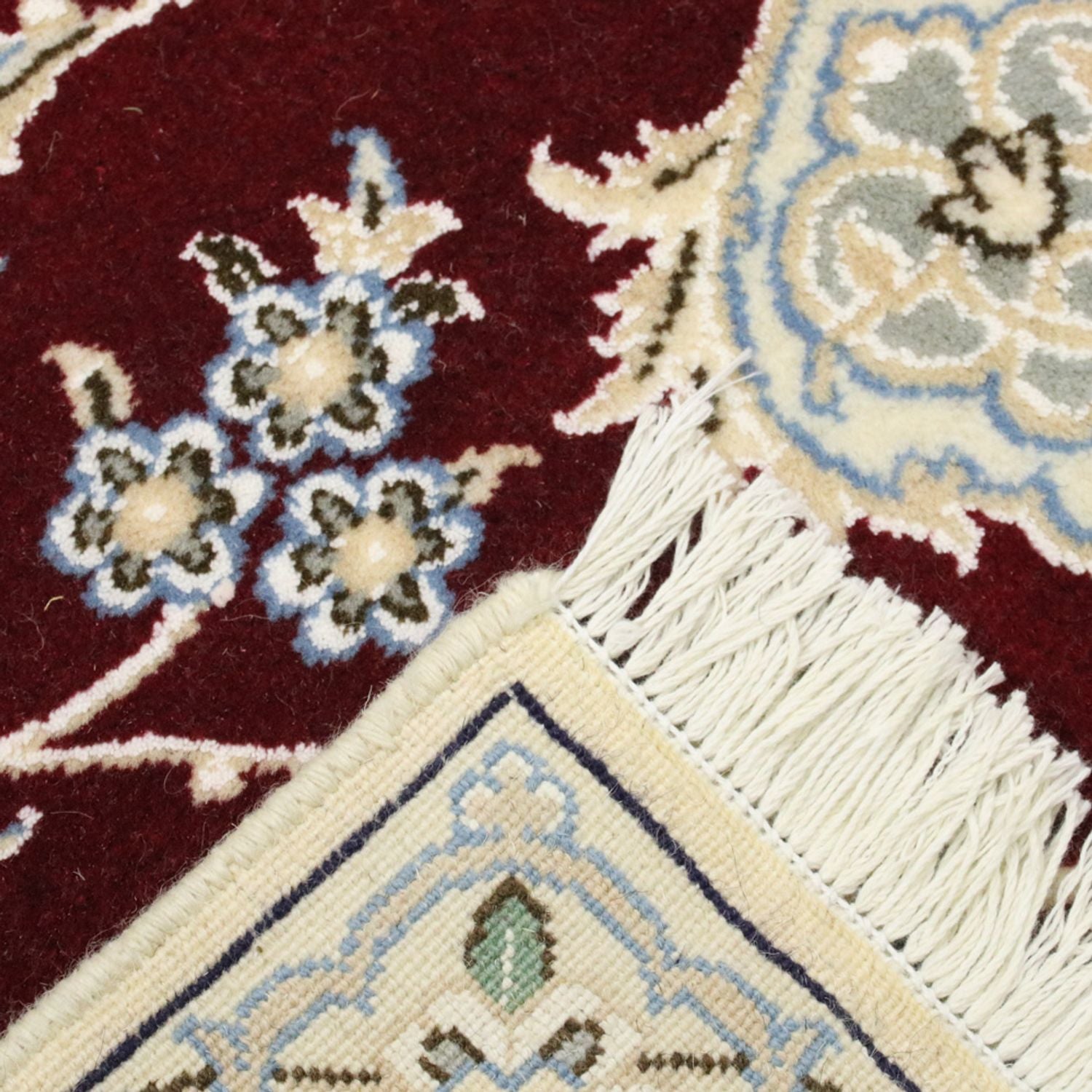 Alfombra Persa - Nain - Real - 303 x 202 cm - rojo vino