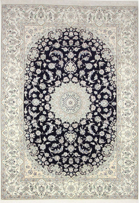 Alfombra Persa - Nain - Real - 345 x 246 cm - azul oscuro
