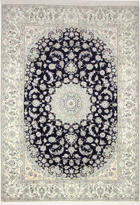 Alfombra Persa - Nain - Real - 345 x 246 cm - azul oscuro