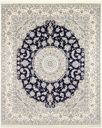 Alfombra Persa - Nain - Real - 304 x 250 cm - azul oscuro