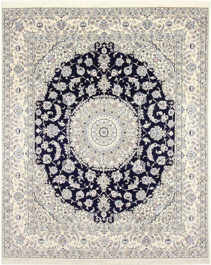 Alfombra Persa - Nain - Real - 304 x 250 cm - azul oscuro