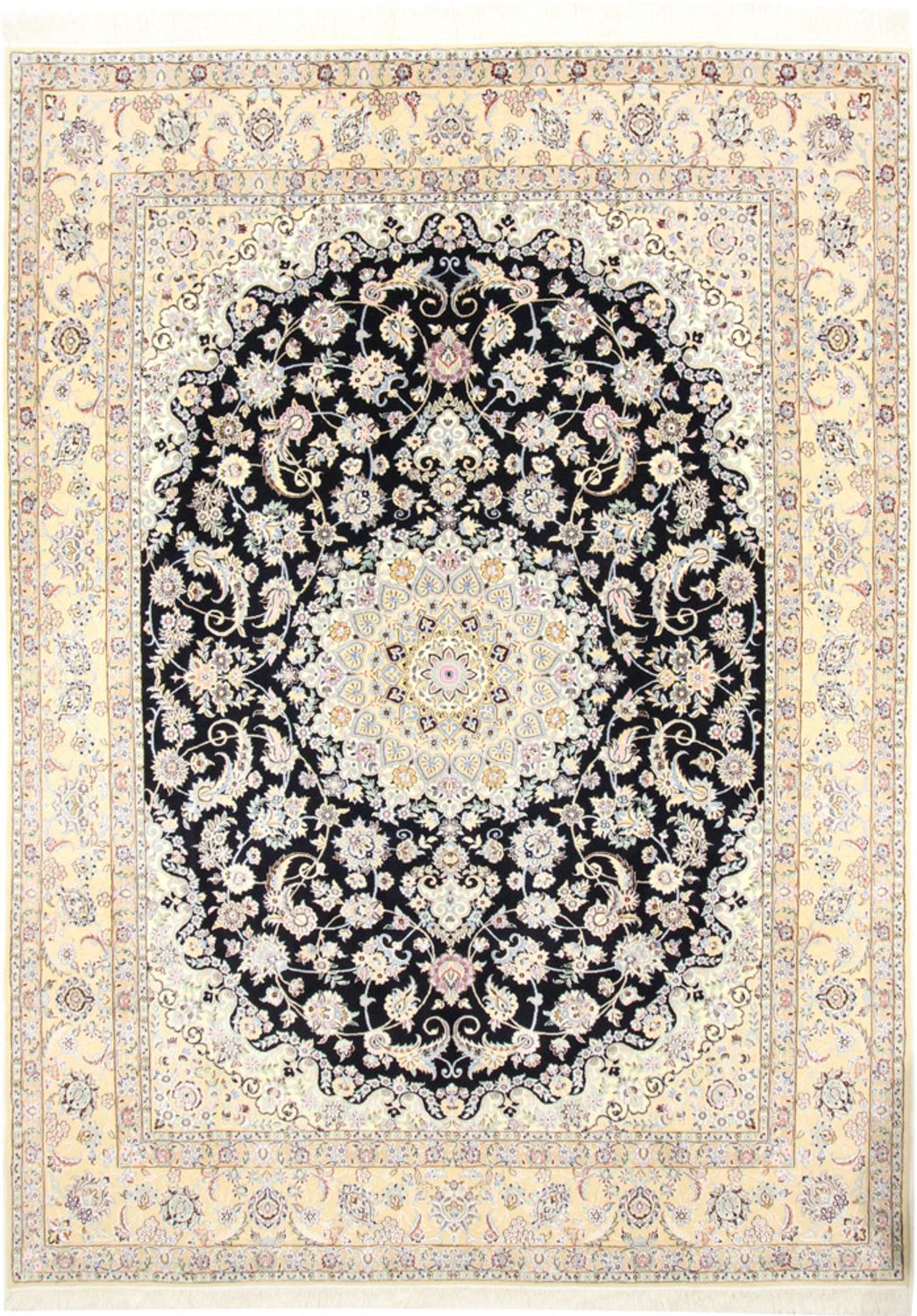 Alfombra Persa - Nain - Real - 350 x 254 cm - azul oscuro