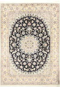 Alfombra Persa - Nain - Real - 350 x 254 cm - azul oscuro