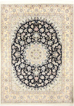 Alfombra Persa - Nain - Real - 350 x 254 cm - azul oscuro